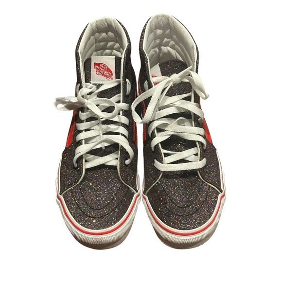 Vans CUSTOM SK8-Hi Canvas Skate Shoes Bedazzle Sparkle 1-1 Sz 9W/7.5M Sneakers - Picture 5 of 11
